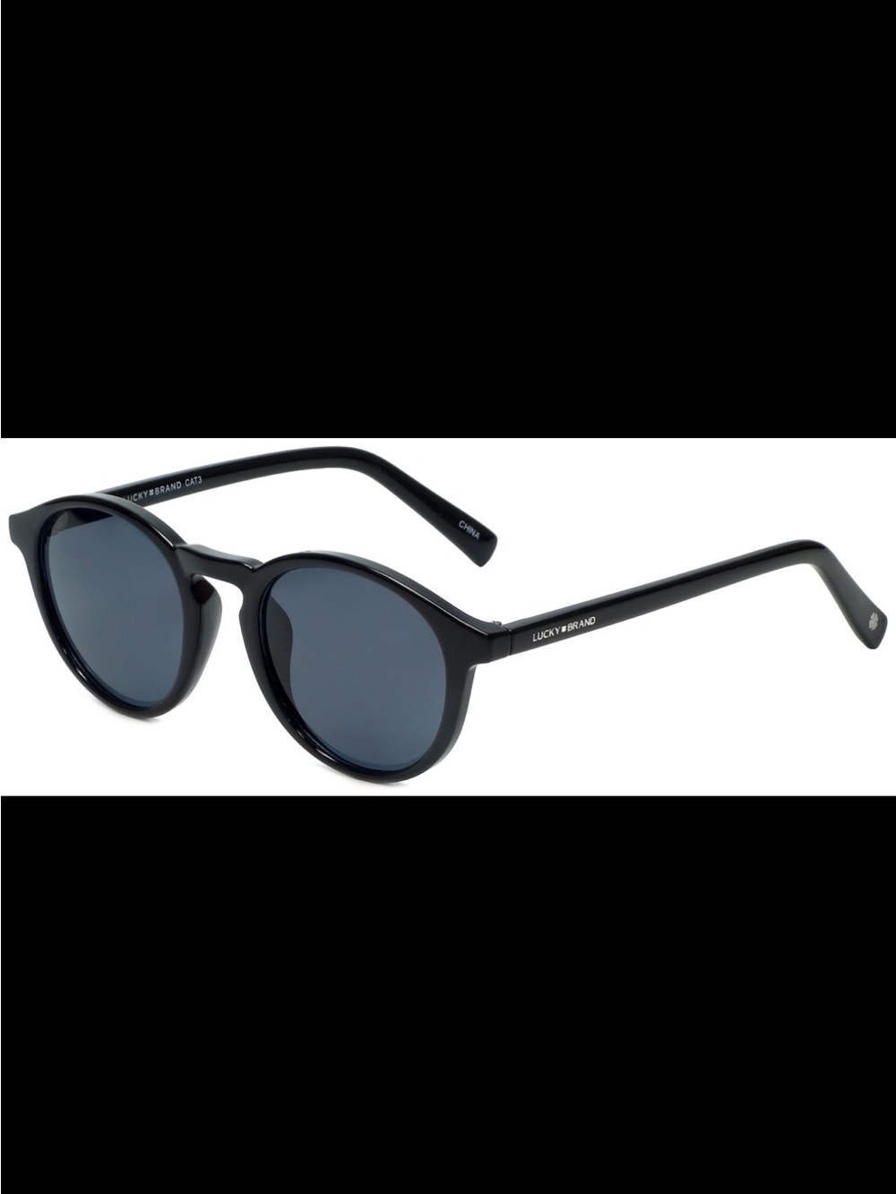 Lucky Brand Baldwin full-rim round sunglasses in black